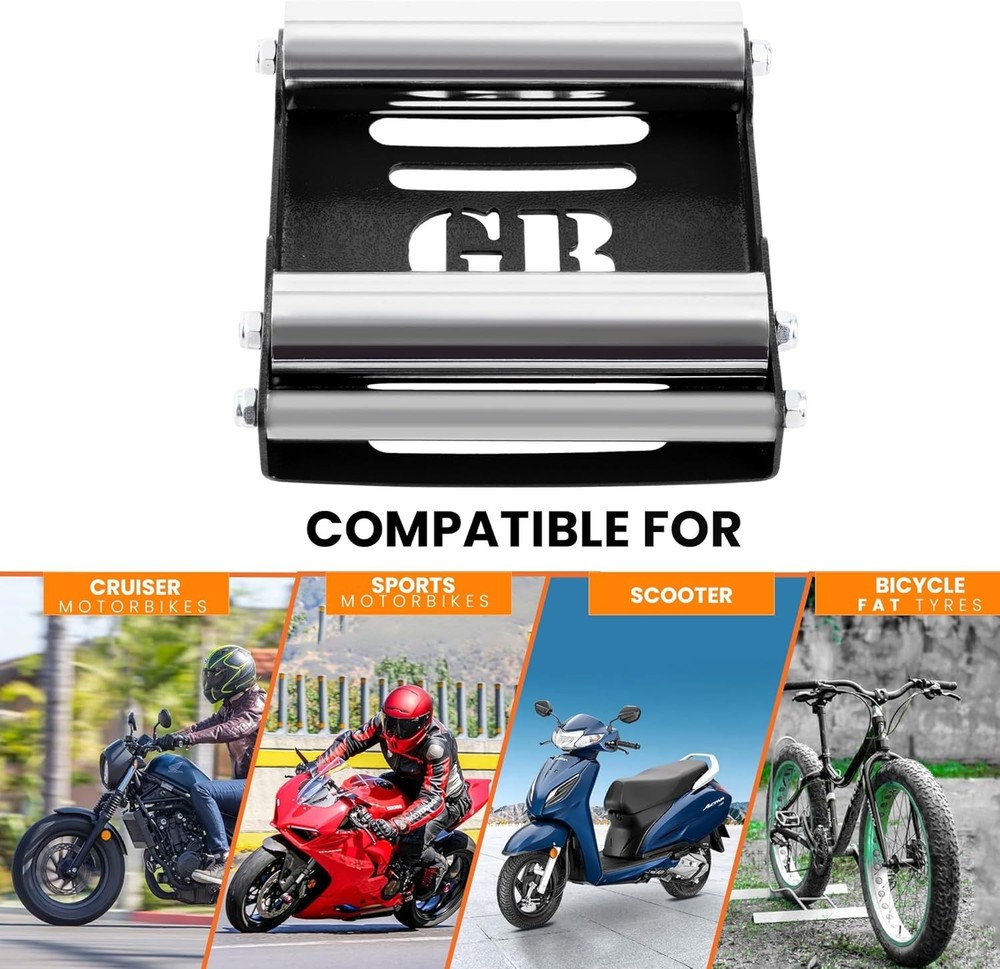 Versatile Motorcycle Paddock Wheel Stand - 485 lbs Capacity for Easy Lubrication