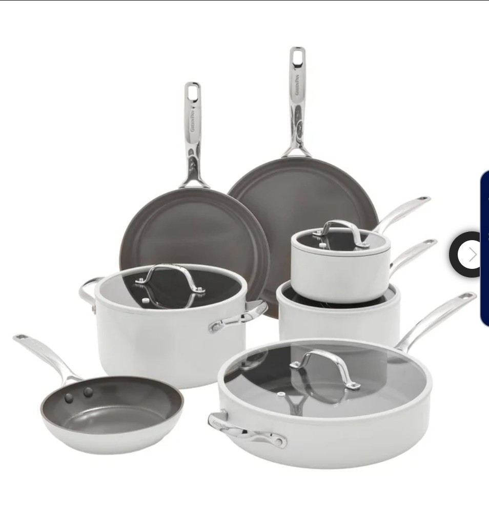 Greenpan cookware set 11pc ERAS,