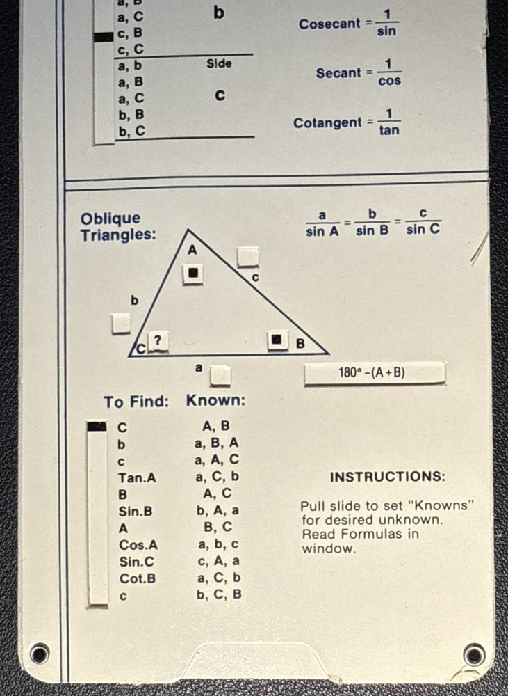 Mold Shrinkage & Trig function & Draft angle Slide Rule Calculator