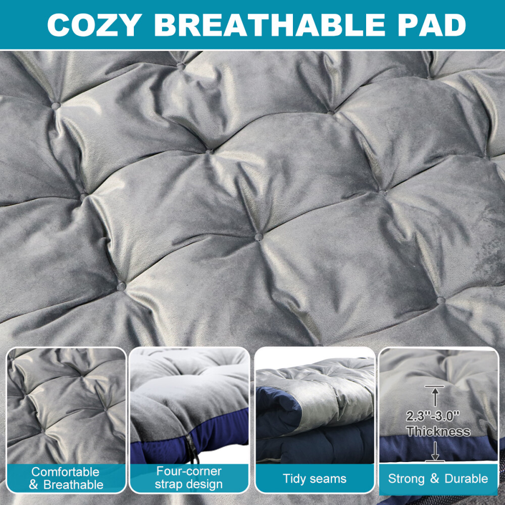 Slsy Adjustable 4-Position Folding Camping Cot Sleeping Cots W/Mat & Headrest