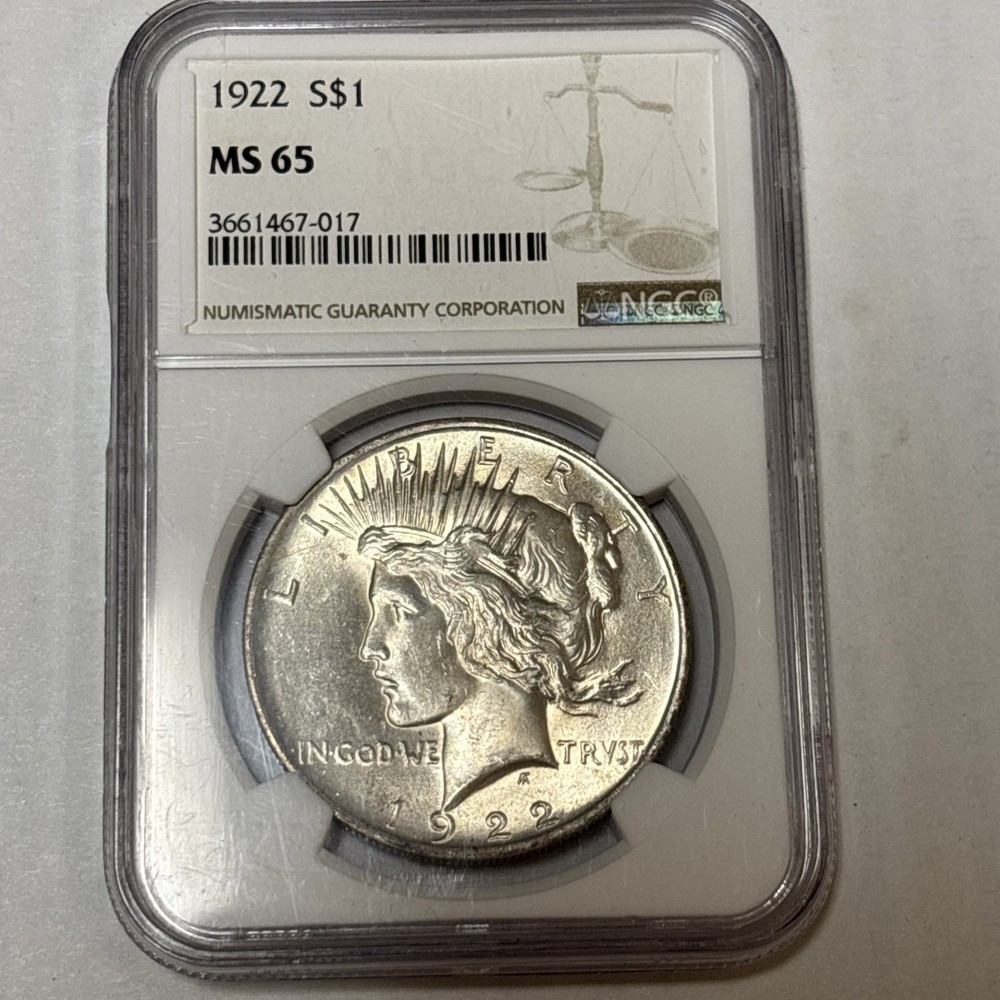 1922 $1 Peace Silver Dollar 💥NGC MS65 LUSTER💥 #274
