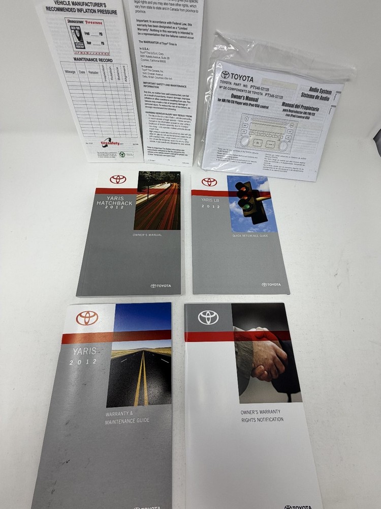 2012 Toyota Yaris Owners Manual OEM Set