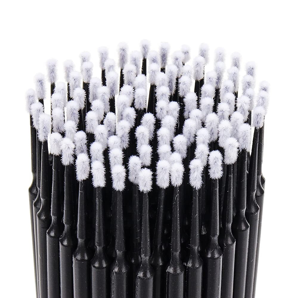 400 PCS Micro Applicator Brushes Disposable 100 Count (Pack of 4), Black