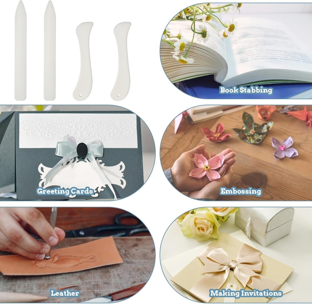 4 Pcs Bone Folders, Crease Makers Scoring Tool Creaser Set Folding Scoring
