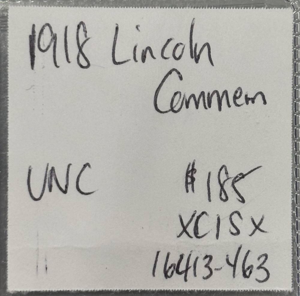 1918 LINCOLN COMMEMORATIVE UNC