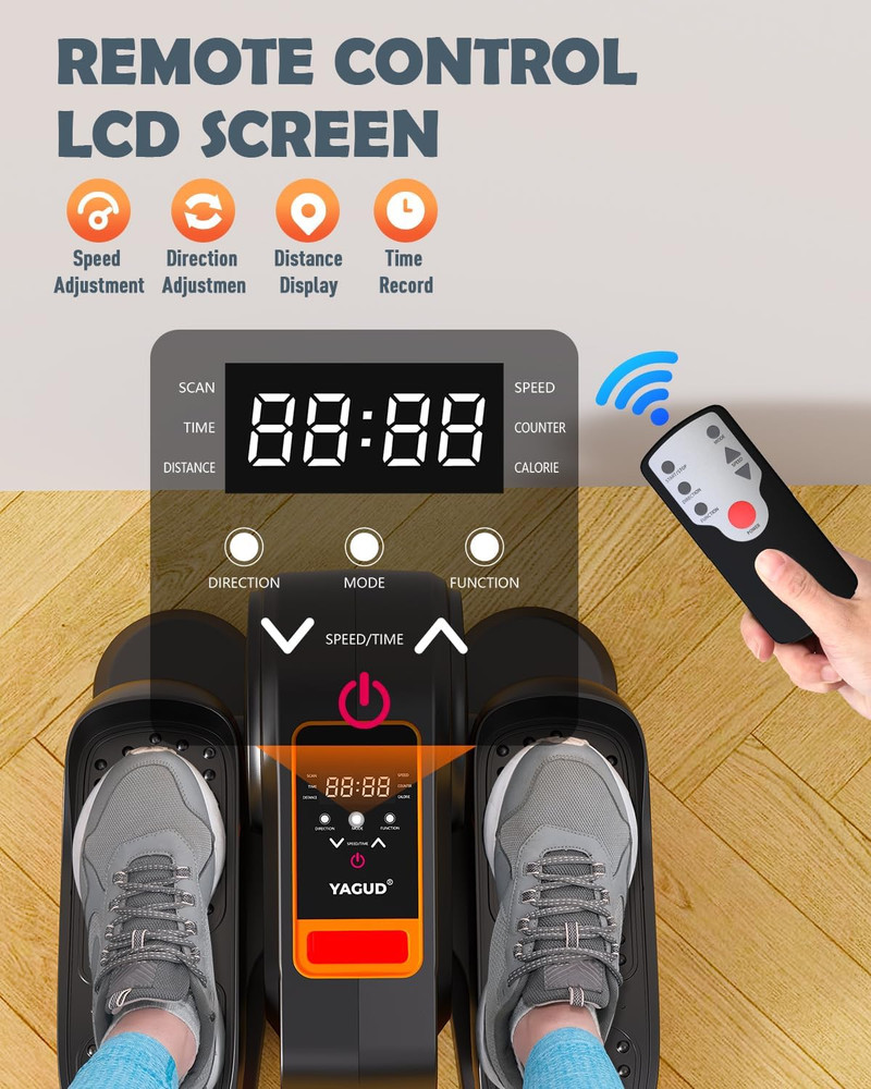 Adjustable Quiet & Portable Training Seated Pedal Exerciser with Remote Control