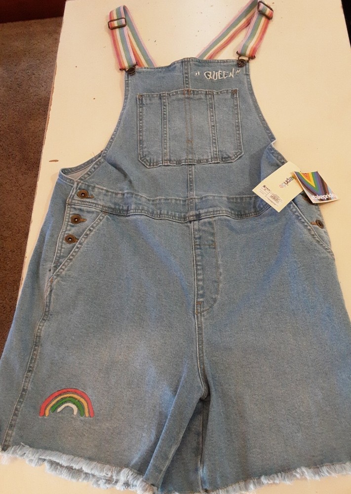 Target PRIDE RAINBOW Shortalls, Light Wash Overalls - Medium
