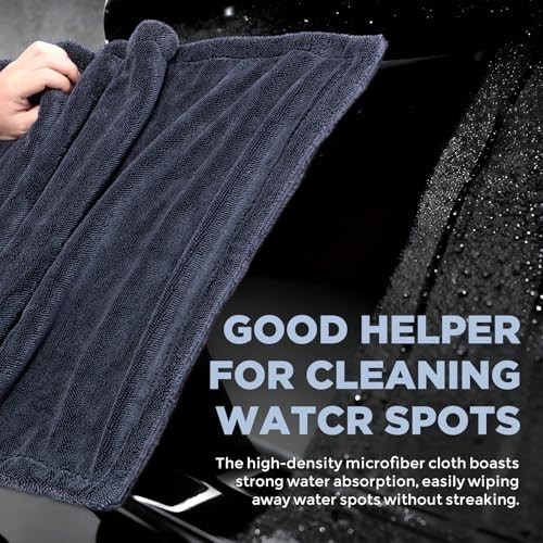 2-Pack 1200GSM Microfiber Car Drying Towels, Extra Large Twisted-Loop