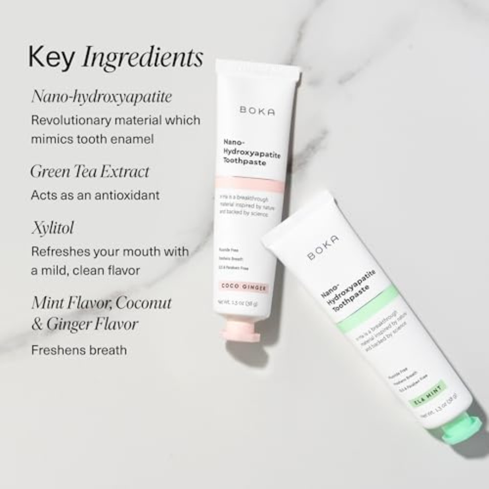 Boka Fluoride Free Toothpaste - Nano Hydroxyapatite, Remineralizing, Sensitive T