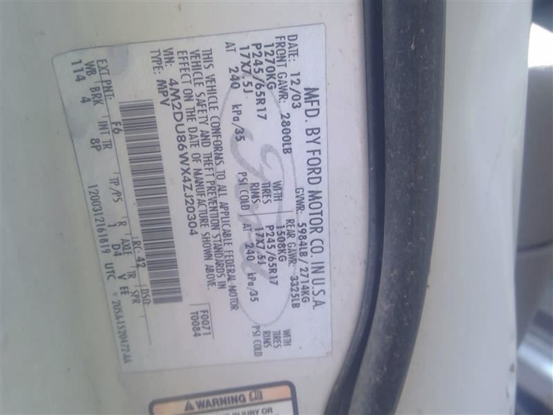 Bare Header Panel Fits 02-05 Mountaineer 3347018