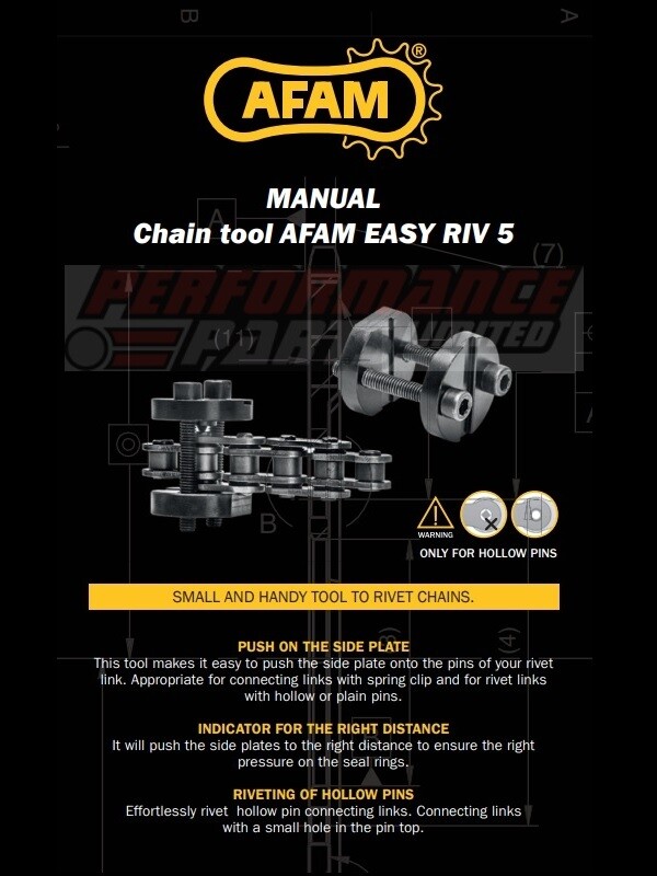 AFAM Easy Riv 5 Chain Riveting Joining Tool For RK Motorcycle Chains