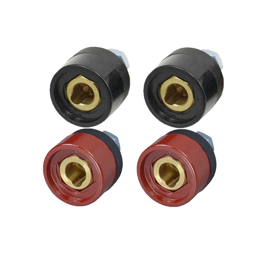 TIG Welding Cable Panel Socket DKZ35-50 315Amp Quick Fitting Dinse Black Red 4pk