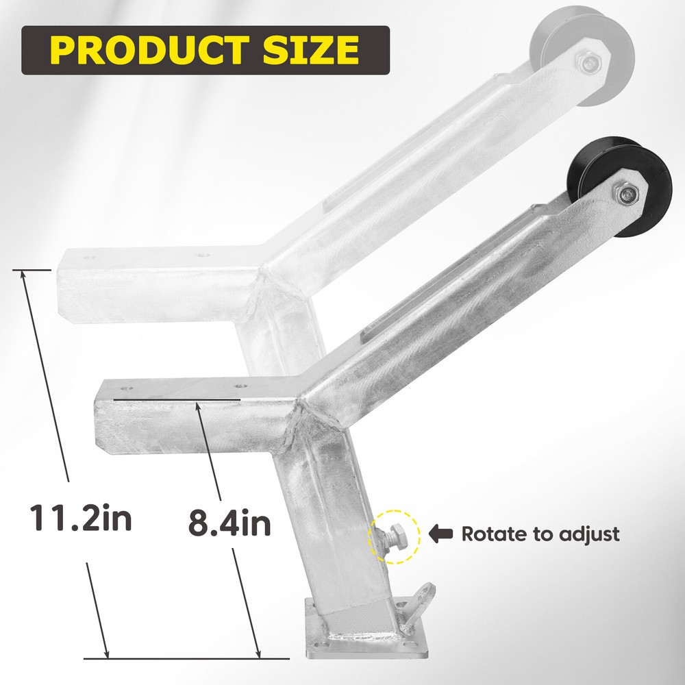 Boat Trailer Winch Stand with Roller Fits3"x4"Frames Multiple Height Adjustments