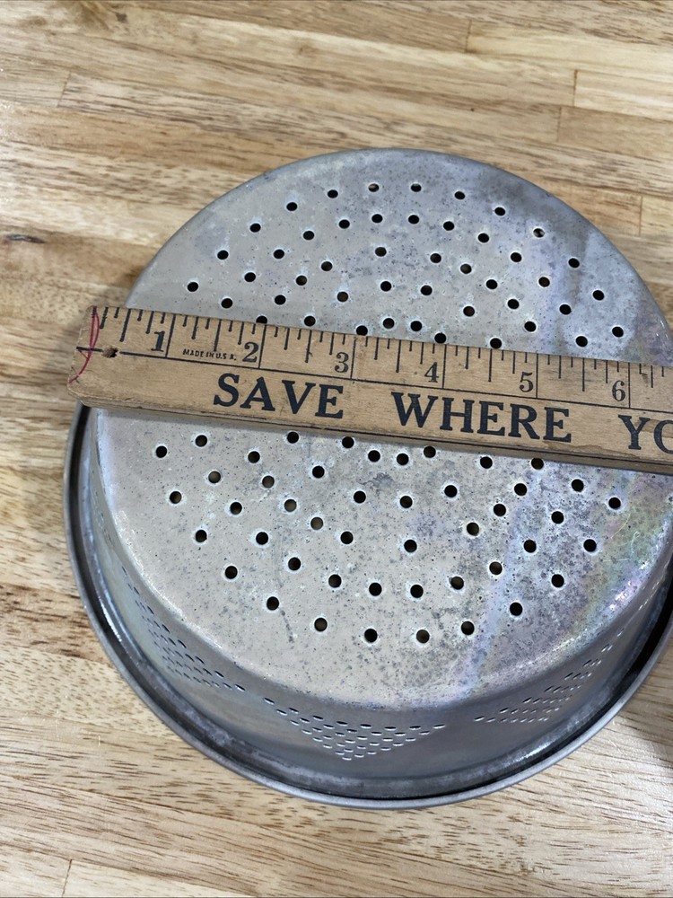 Vintage Colander Sieve Strainer Aluminum 10” Flat Bottom