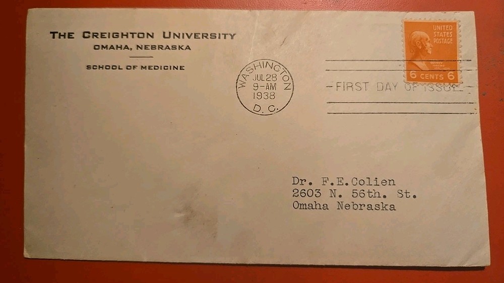 ​Authentic 1938 First Day Cover featuring the 6c Airmail Eagle & Shield...