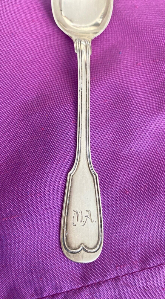 NICE ANTIQUE GERMAN 800 SILVER SPOON DATED 1909 MONO M.A.