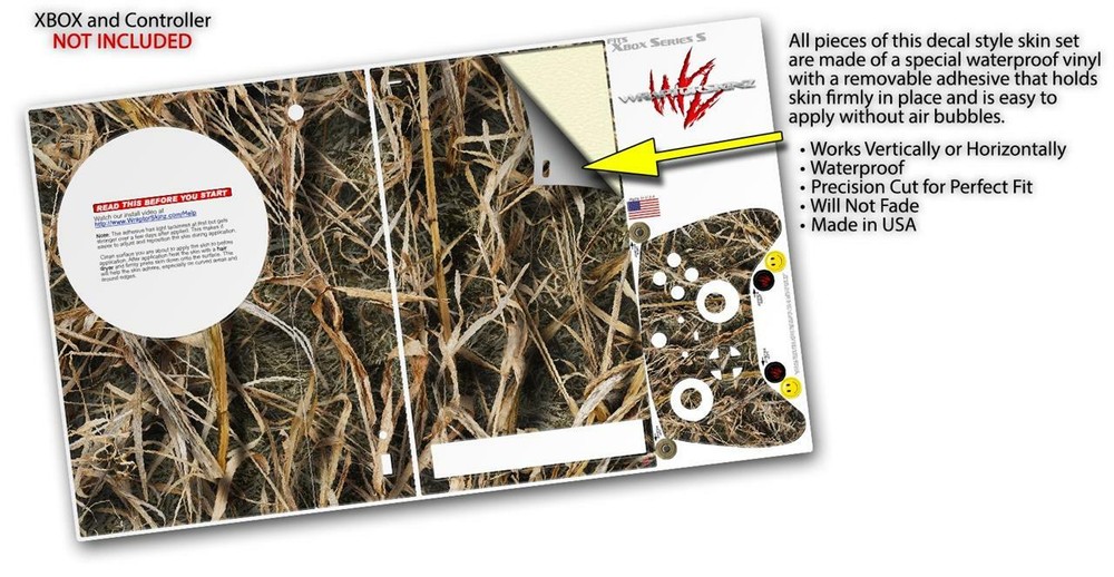 Skins XBOX Series S Console Controller WraptorCamo Grassy Marsh Camo