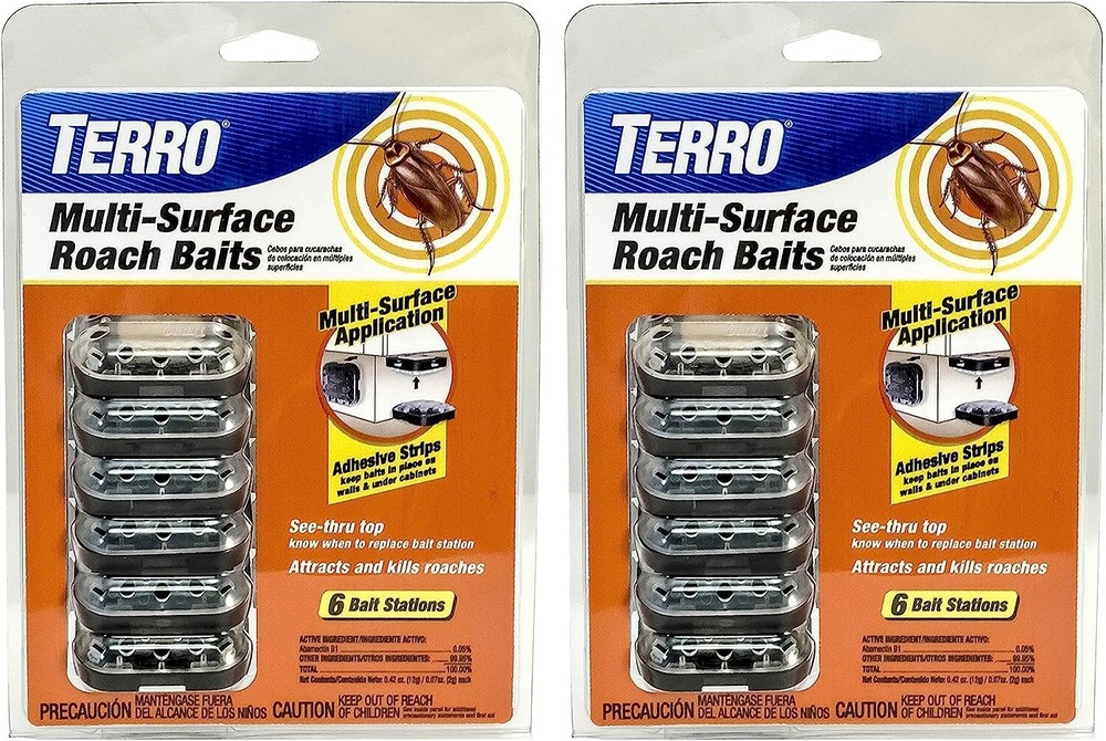 Terro T500 6 Count Multi Surface Roach Baits - Pack of 2