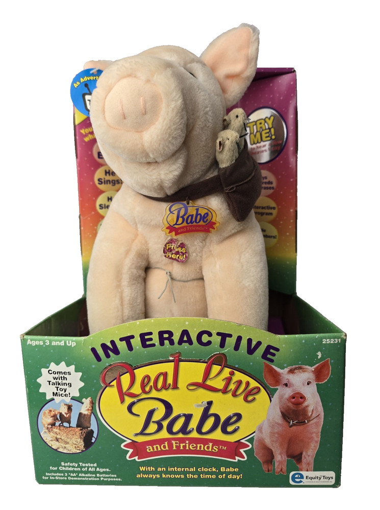 Equity Toys Interactive Babe & Friends Talking Pig Original Box & Access. Works
