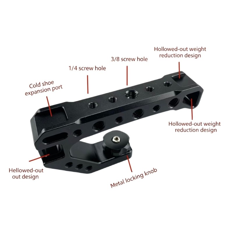 Lightweight DSLR Camera Top Handle Grip Ergonomic Camera Handle Cold Shoe