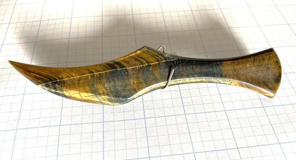 Gemstone knife for art display (Tiger Eye)