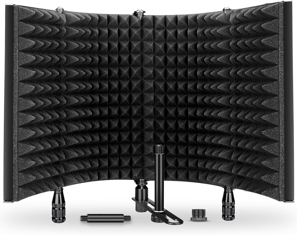Studio Microphone Isolation Shield with Pop Filter - Enhanced Vocal Clarity
