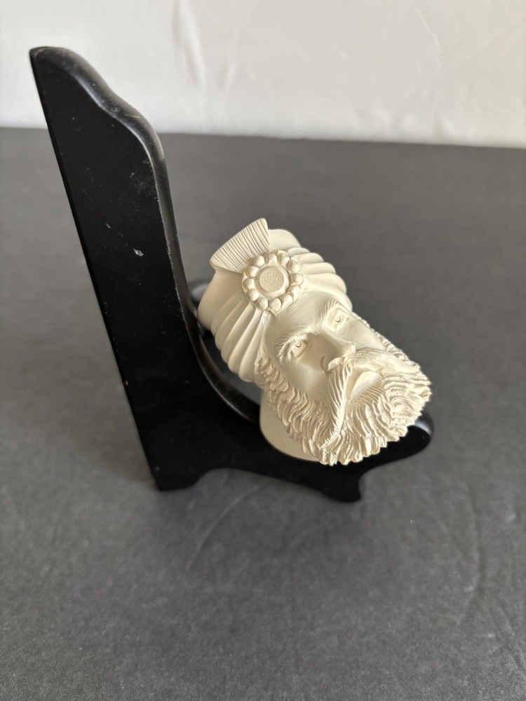 Meerschaum Sultan Head Pipe White and Black