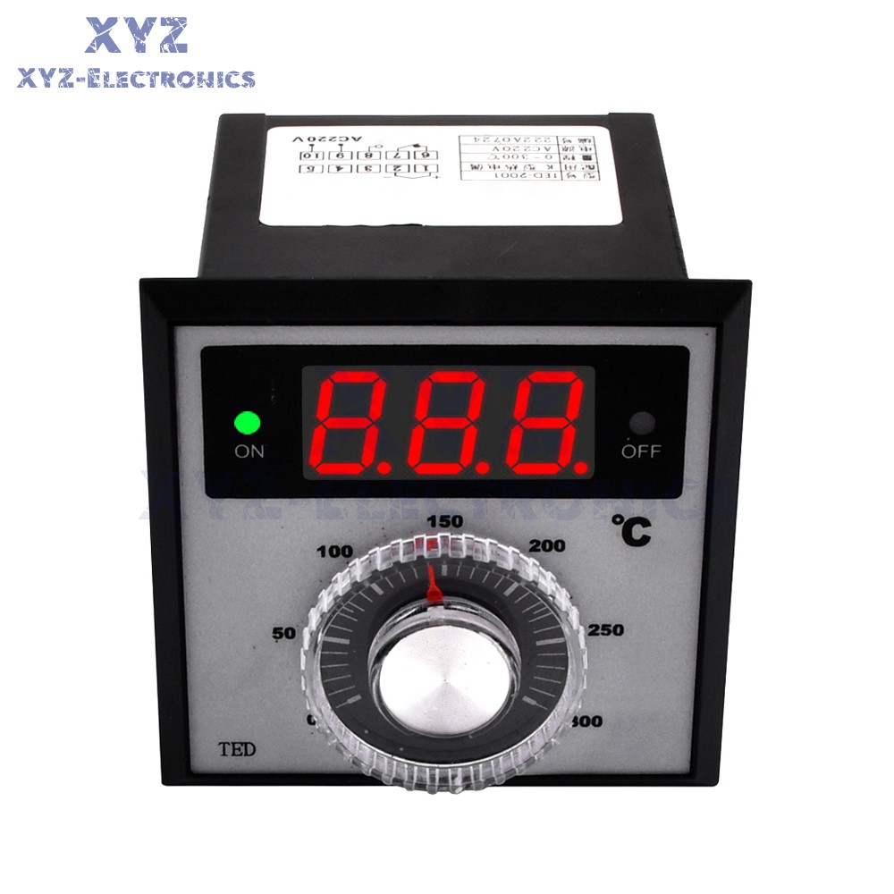 AC 220V TED-2001 K-type Temperature Controller Digital Thermostat Relay Output