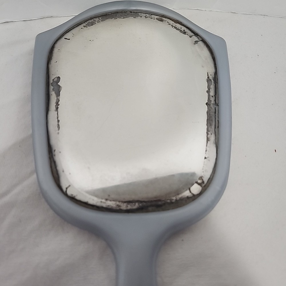 Vintage Handheld Mirror Celluloid Blue