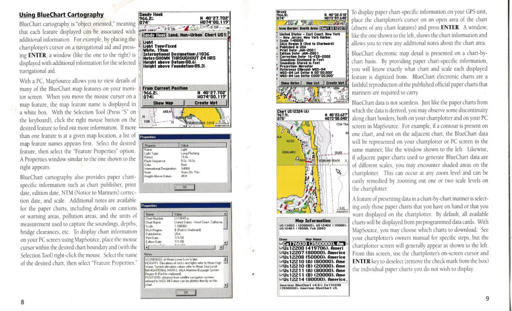 BLUECHART BLUE CHART USER'S GUIDE GARMIN 2003 Data Using MapSource Marine Map