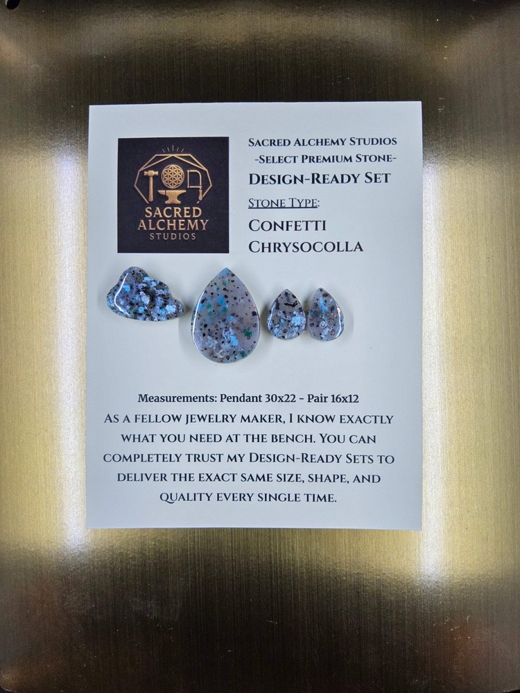 Tear Shape - Confetti Chrysocolla - Sacred Alchemy Select - Design-Ready Set