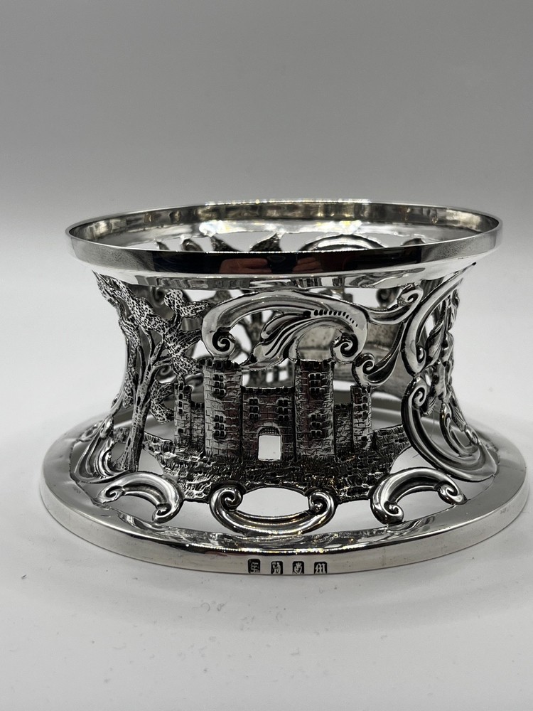 Irish Solid silver potato ring Dublin 1907 Castle and cottage E Johnson Ltd