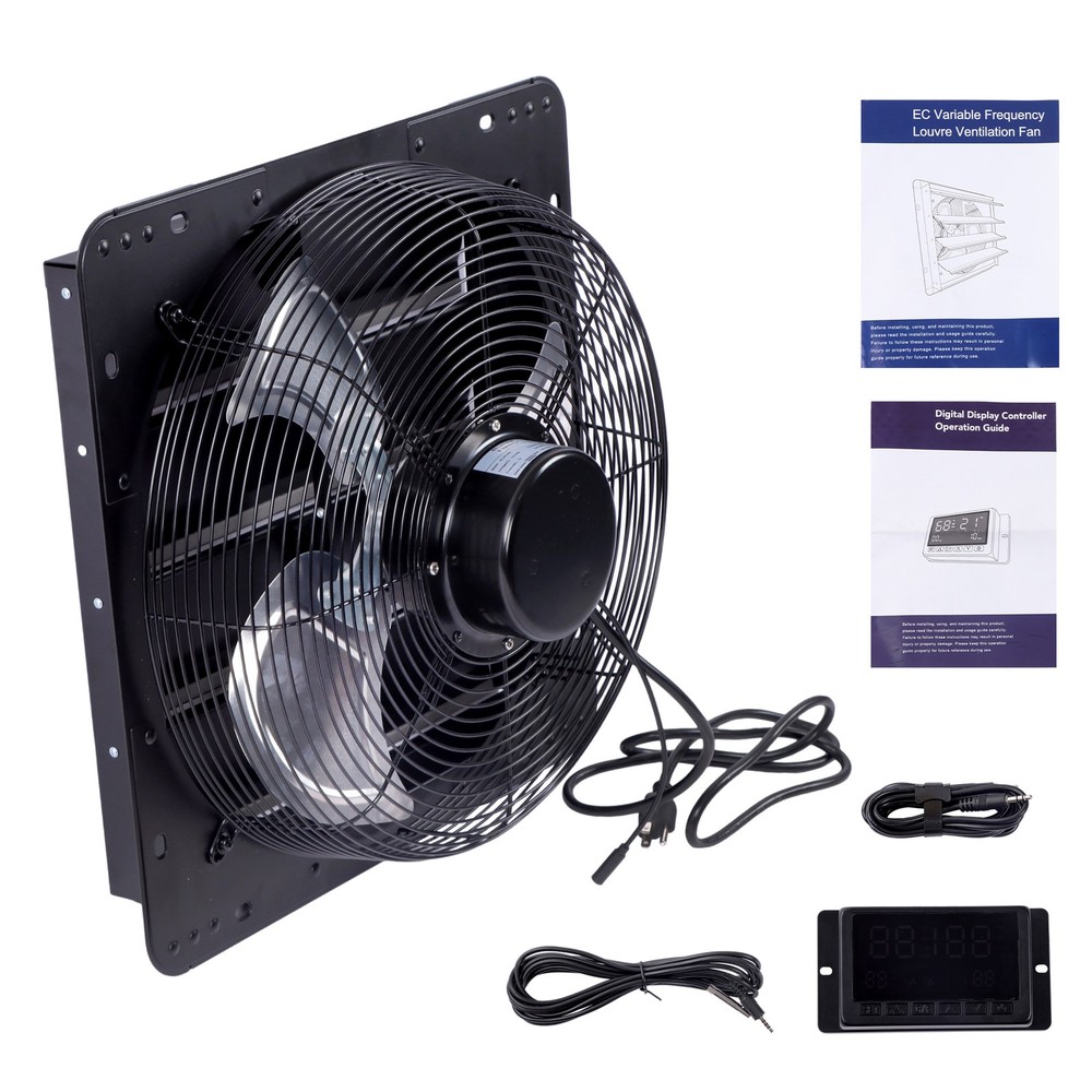 Shutter Exhaust Fan 2600 CFM High Speed Wall Mounted W/ Speed Controller16 Inch