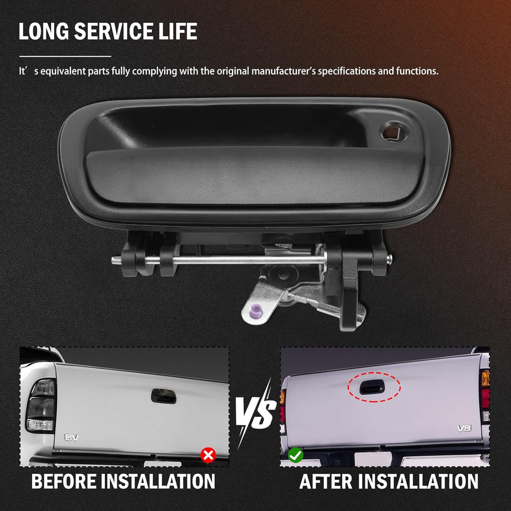 2000-06 Tundra Tailgate Handle Latch with Keyhole–Compatible Replacement