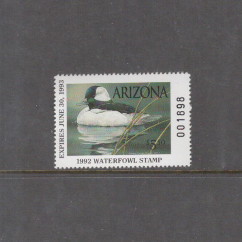 Arizona State Duck Stamp 1992 $5.50   at face value