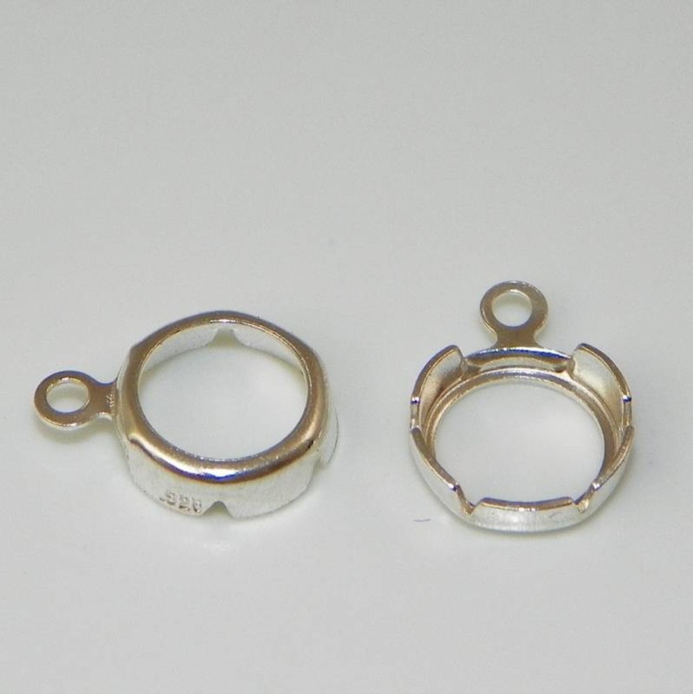 5mm Round Sterling Silver HIGH Wall Backset Drop ( 2 Pieces )