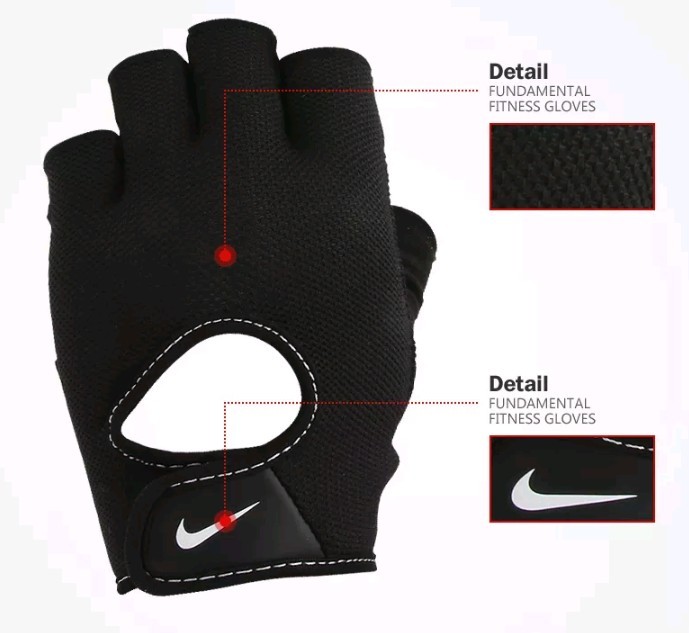 Nike Men's Fundamental Training Gym Gloves, Size Medium, Black/White