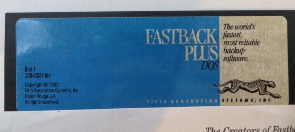 5.25" Floppy Disk FASTBACK PLUS DOS vintage 1992 computer discs 330-01337-101