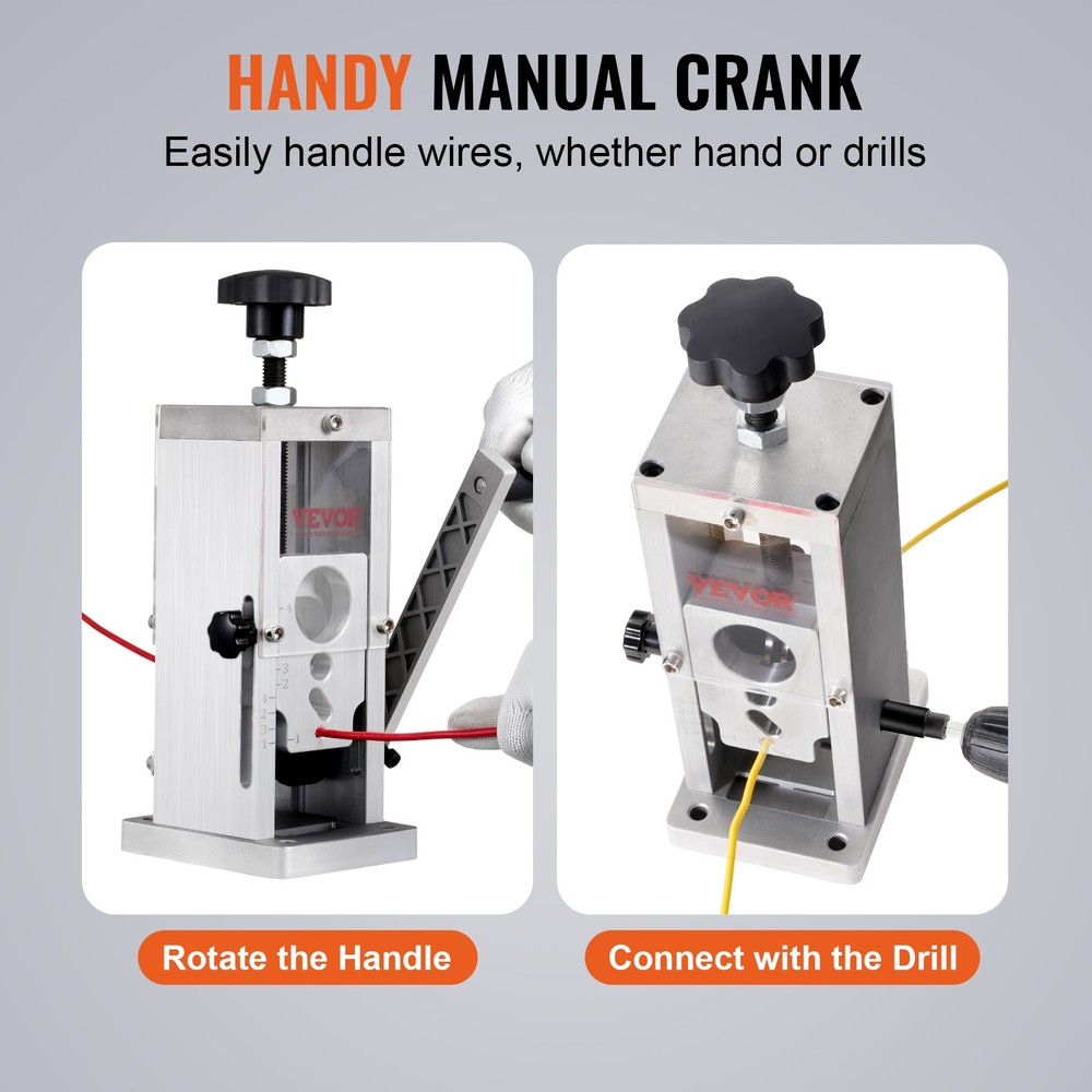 VEVOR Manual Wire Stripping Machine Portable Cable Stripper 0.06-1.57 in Visual