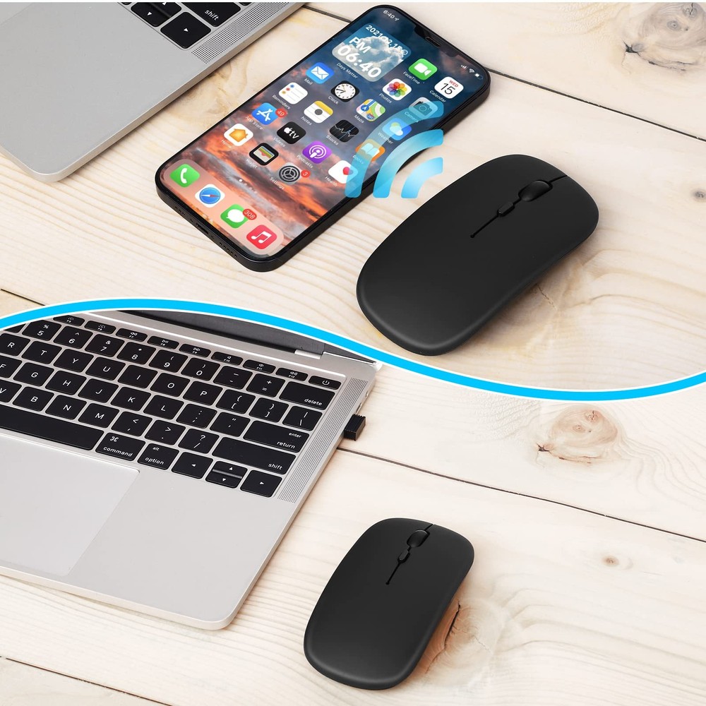 Bluetooth Wireless Rechargeable Mouse for Dell Inspiron 15 Ergonomic Slim