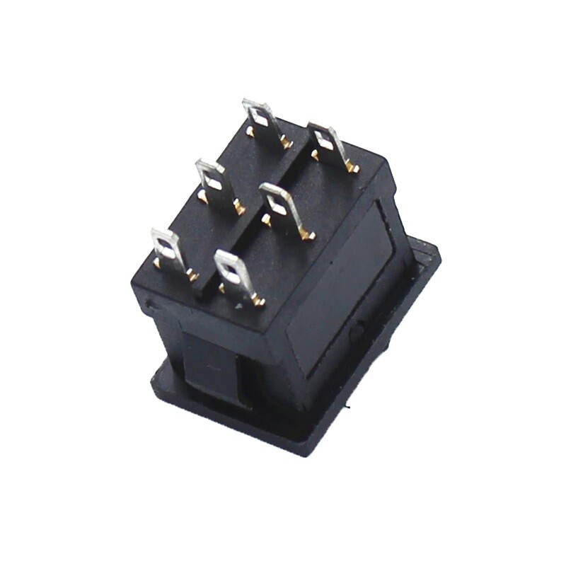 2x Black 6-Pin Rocker Switch Rectangular ON/OFF Panel Car/RV DC 12V AC 125V/250V