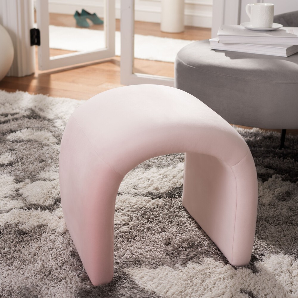 SAFAVIEH Kibo Ottoman | Light Pink |