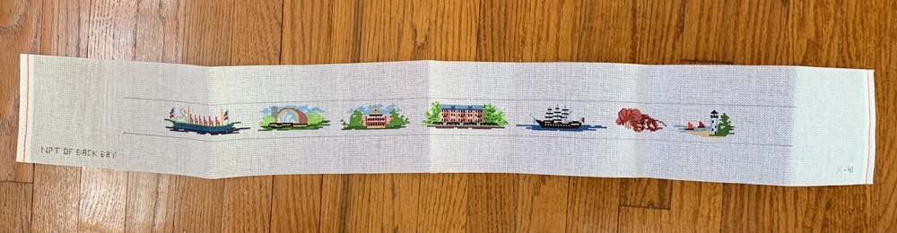Boston Back Bay Handpainted Needlepoint Belt Canvas X-41