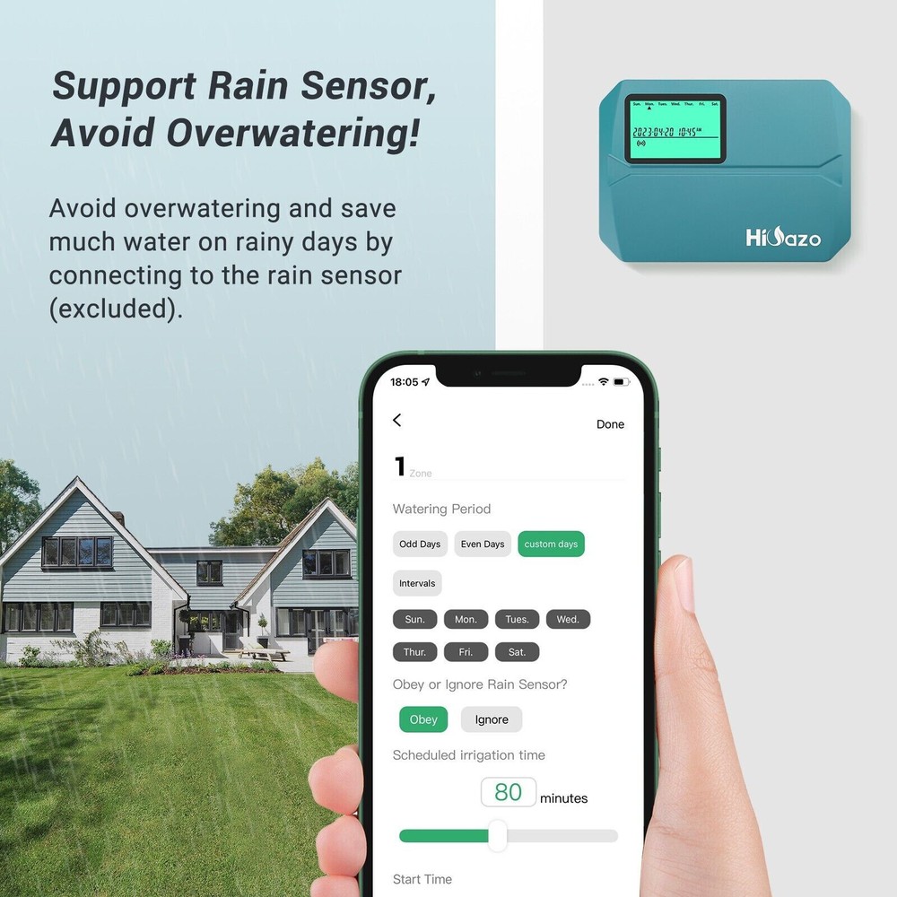 WiFi Remote Sprinkler Controller Lawn Irrigation System Water Control 8 Zone US