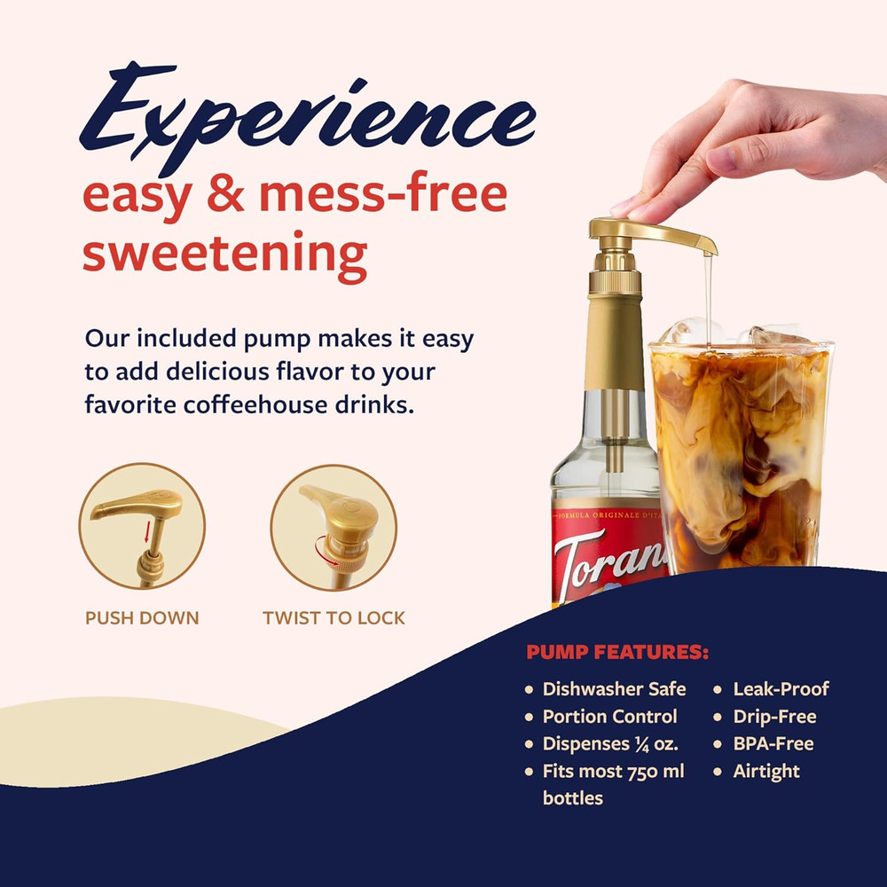 Torani Vanilla Coffee Syrup with Pump, 25.4 Fl Oz