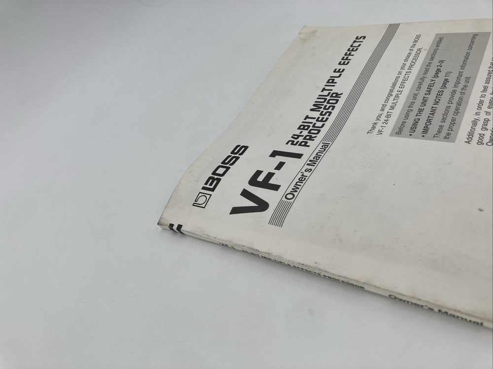 Instruction Manual for Boss Multi-Effects Vf-1 Processor. OEM. Fast Shipping.