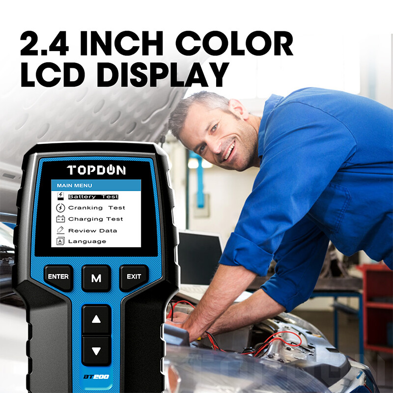 TOPDON BT200 12V 24V Car Battery Load Tester Charging System Analyzer 2000CCA