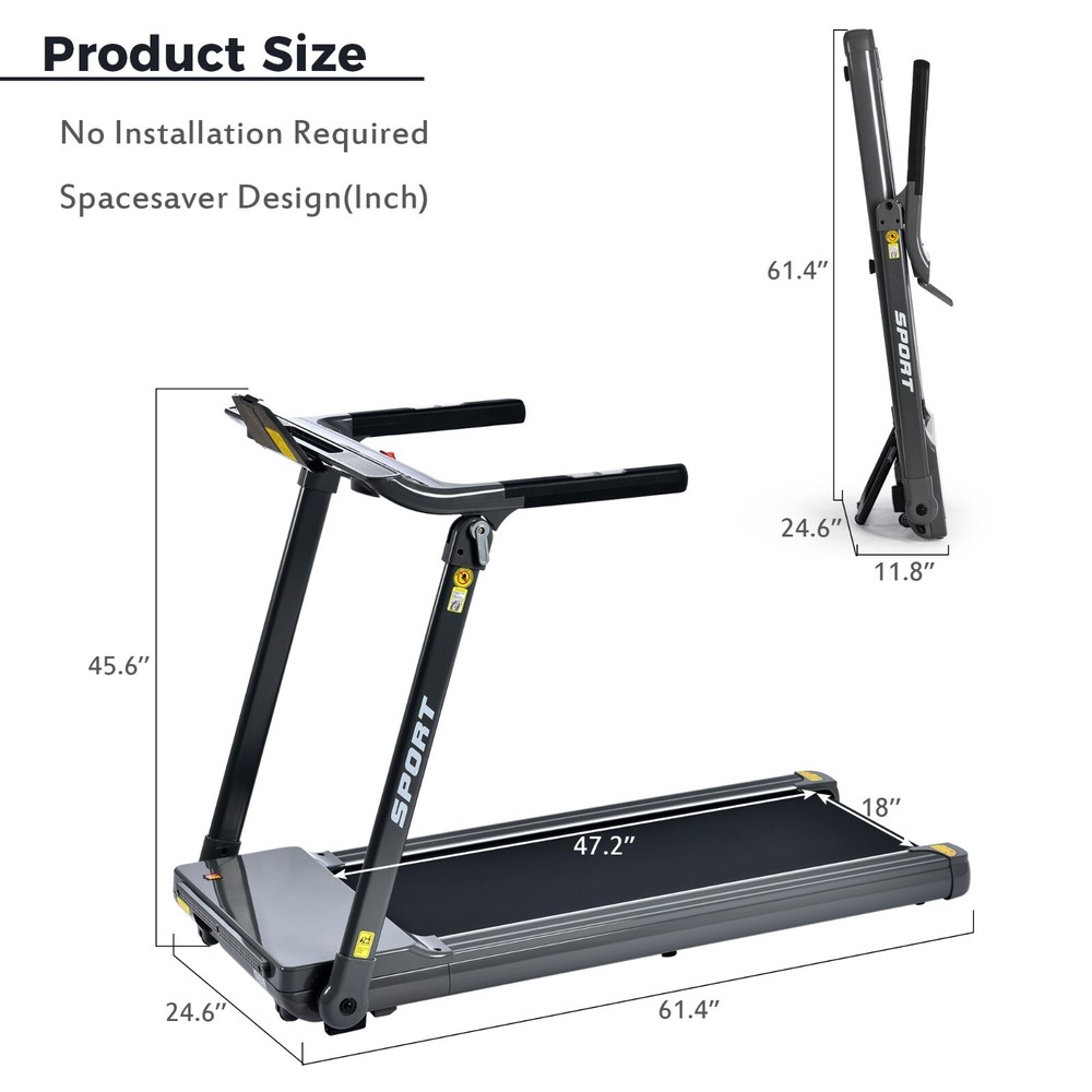 3.5HP Folding Treadmill Portable Treadmill Running Exercise Machine