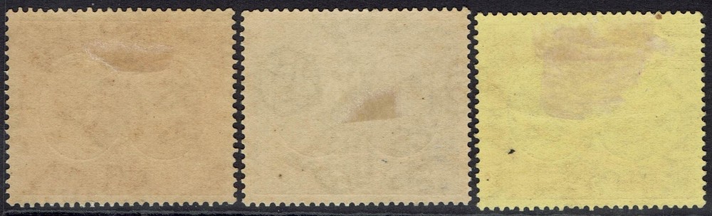 BERMUDA 1920 KGV TERCENTENARY 1D 2½D AND 3D