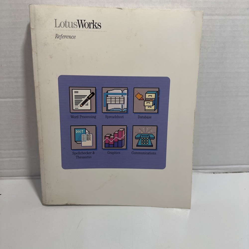 Lotus Works Tutorial 1990 Reference Book Dictionary First Edition